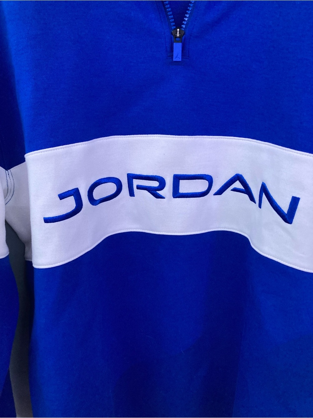 Nike Dri-fit Jordan Blue & White Zip-Front Sweatshirt - Picture 3 of 10